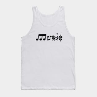 Music Text Design Art Tank Top